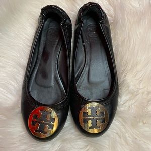 🖤Tory Burch black leather ballet flats🖤